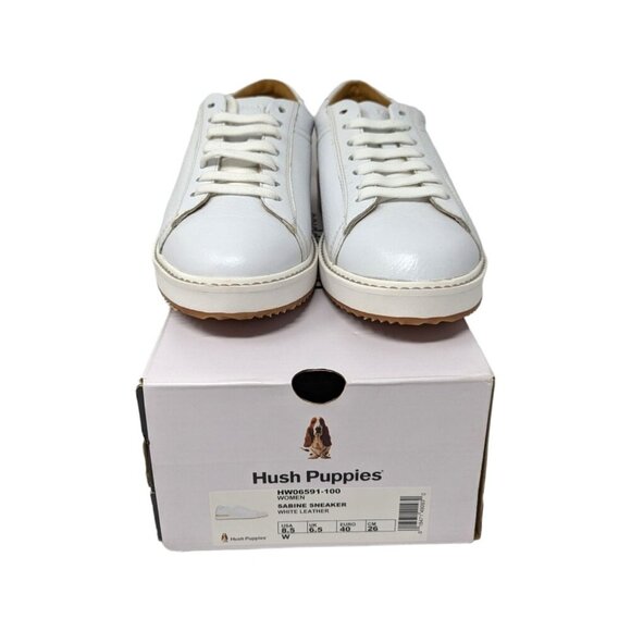 Hush Puppies Sabine White Leather Sneakers Tennis Shoes Trainers Size 8.5W Wide - Picture 10 of 10